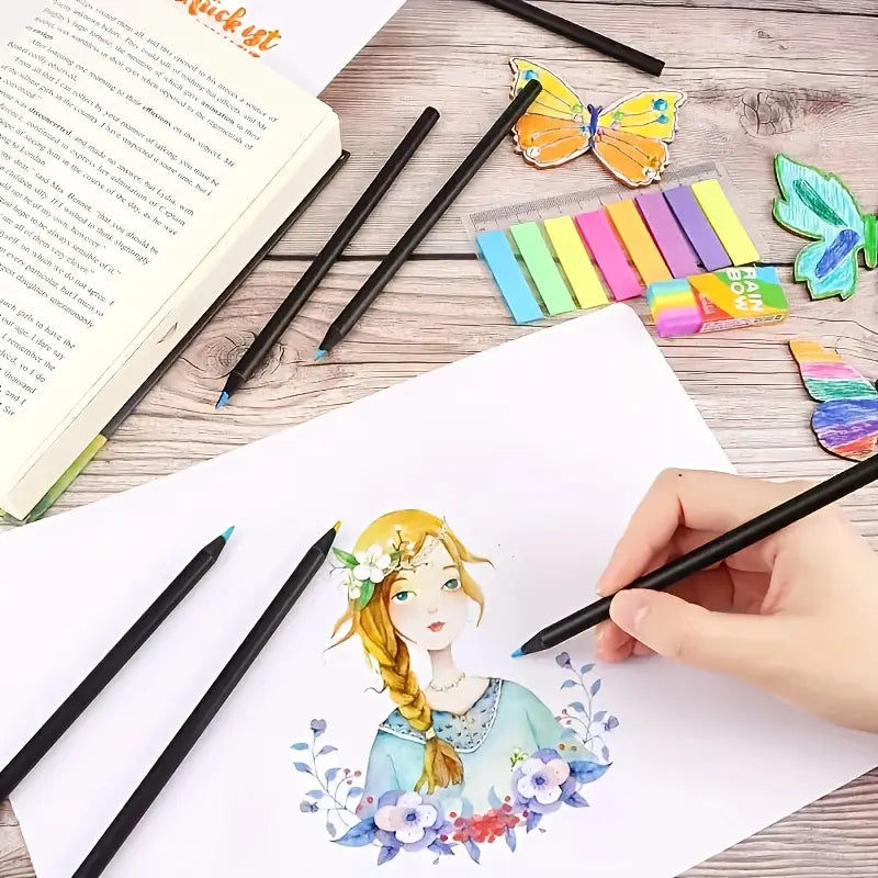 10pcs Rainbow Gradient Magic Pens – Kawaii Writing & Art Supplies