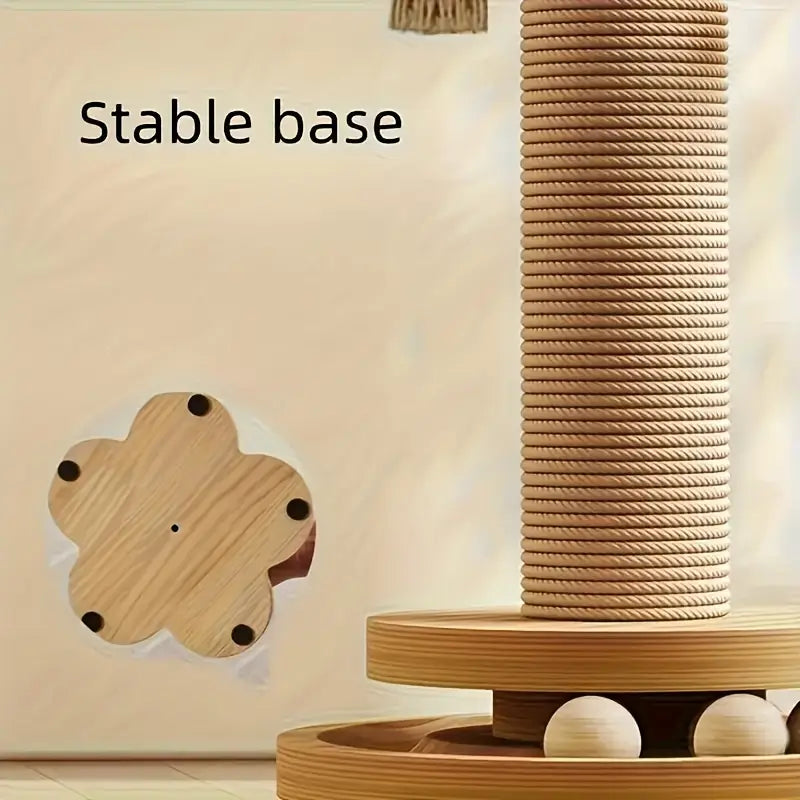 Vertical Cat Scratching Tower with Sisal Rope & Cozy Nest