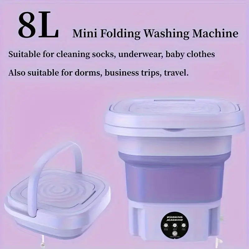 Portable Mini Washing Machine – 2.11 Gal with 3 Cleaning Modes