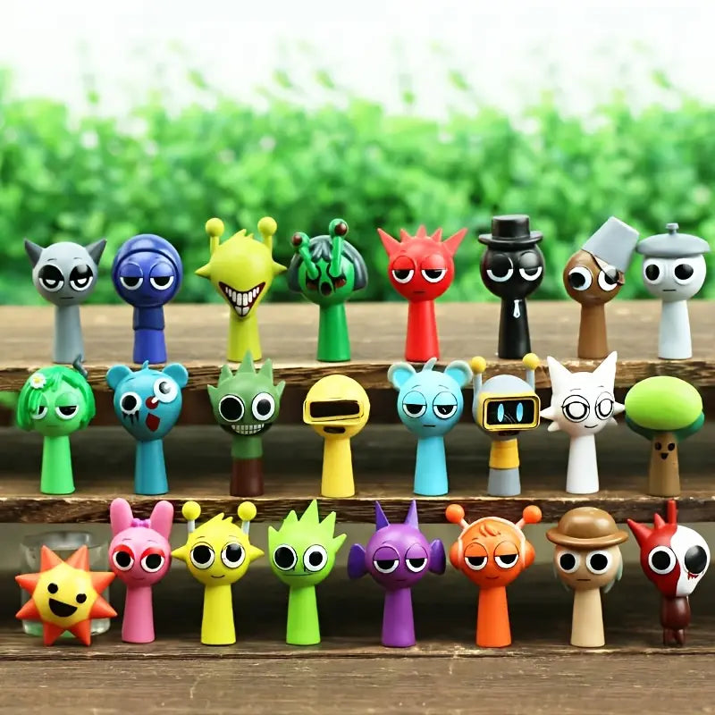 12pcs Cute Cartoon Mini Figures Set – Fun Desk Decor & Party Gift Toys