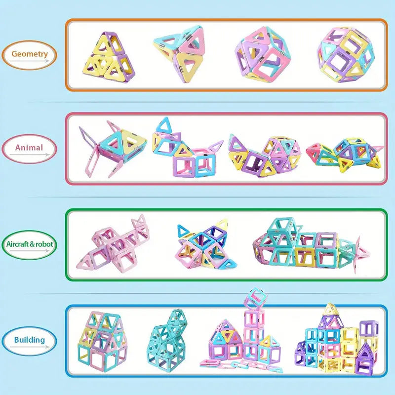 Macaron Magnetic Building Blocks – STEM 3D Construction Toys for Kids