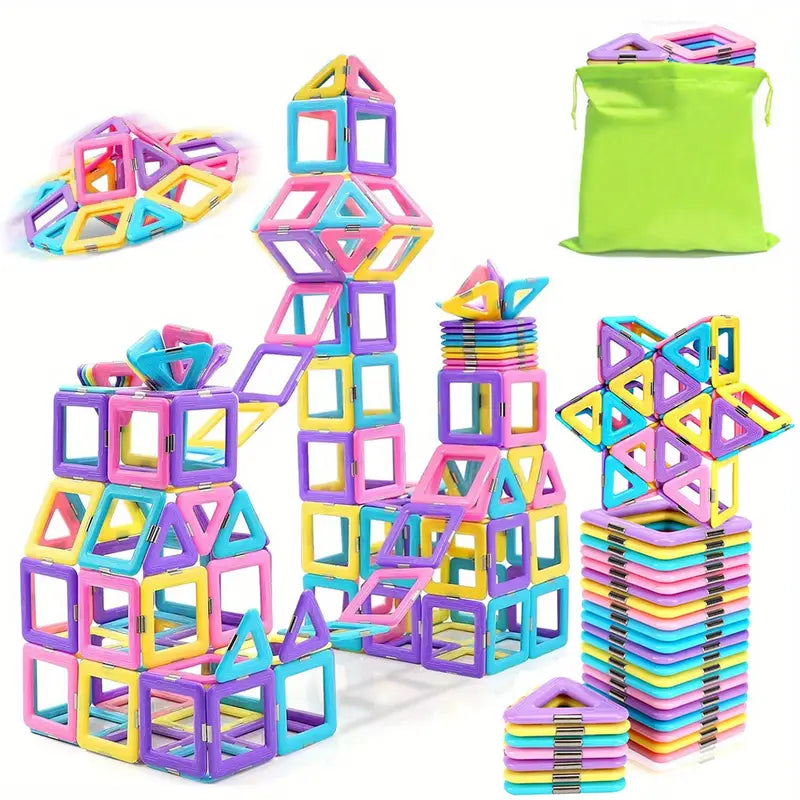 Macaron Magnetic Building Blocks – STEM 3D Construction Toys for Kids