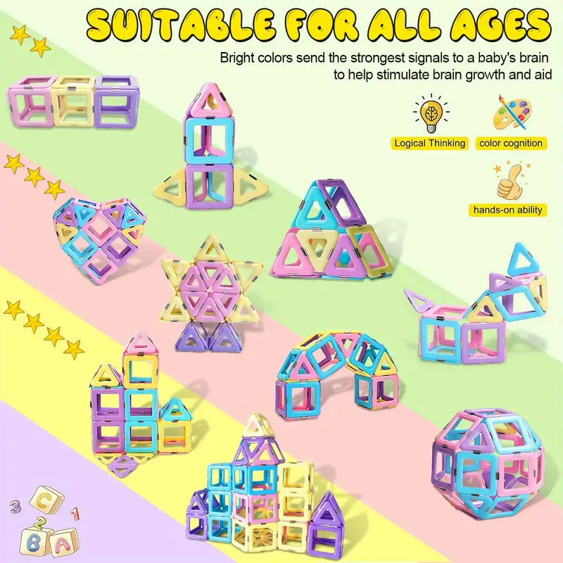 Macaron Magnetic Building Blocks – STEM 3D Construction Toys for Kids