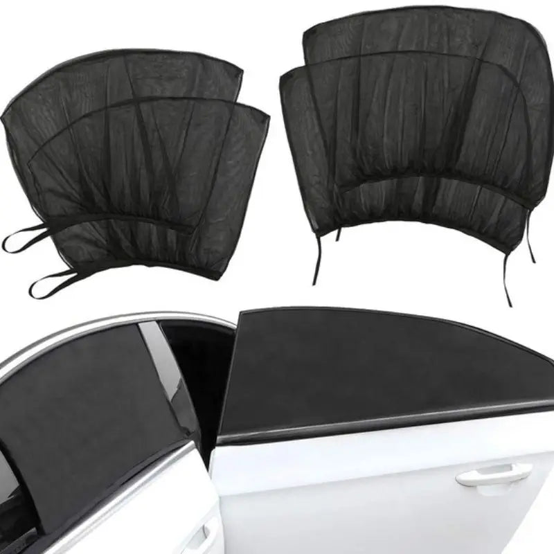 4Pcs Car Window Shades Set – Front & Rear UV Sun Protection