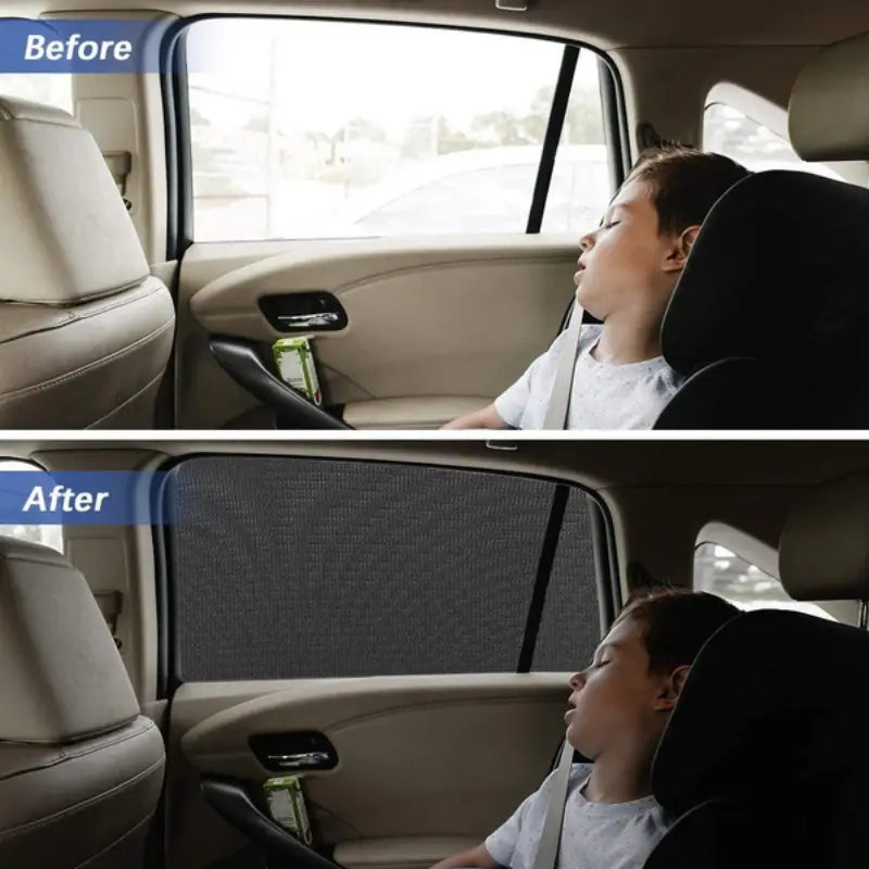 4Pcs Car Window Shades Set – Front & Rear UV Sun Protection