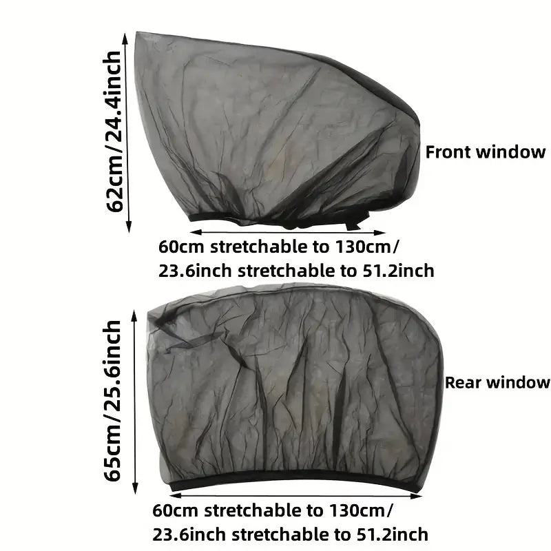 4Pcs Car Window Shades Set – Front & Rear UV Sun Protection