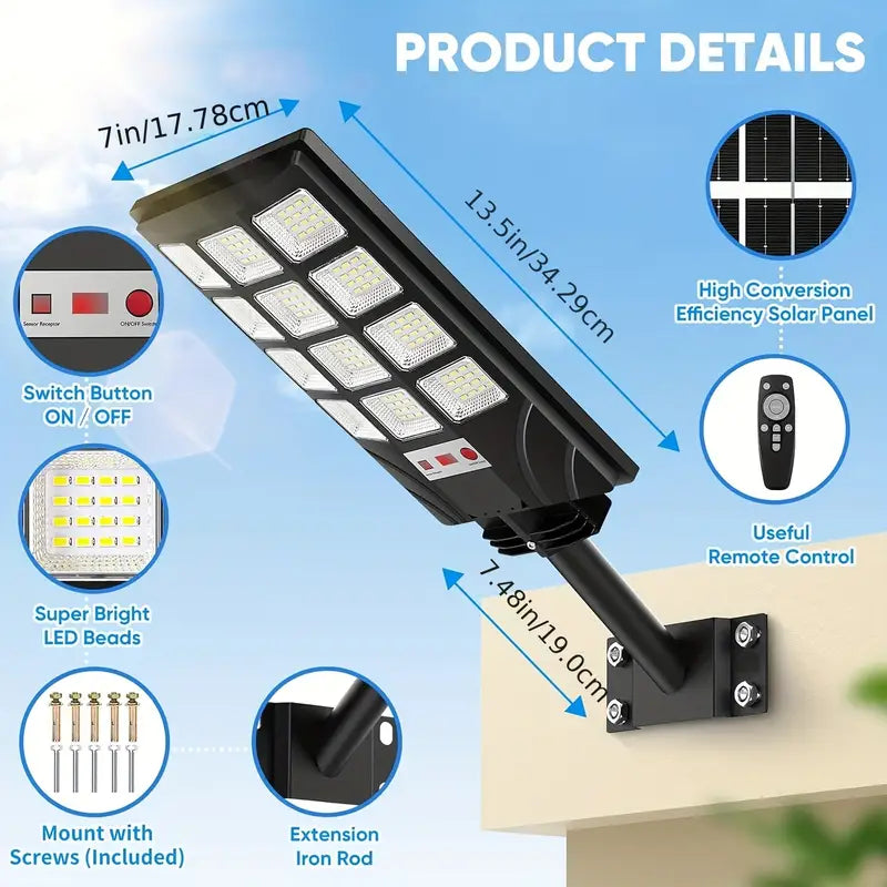 4/2 Pack Solar Street Lights with Motion Sensor & Remote