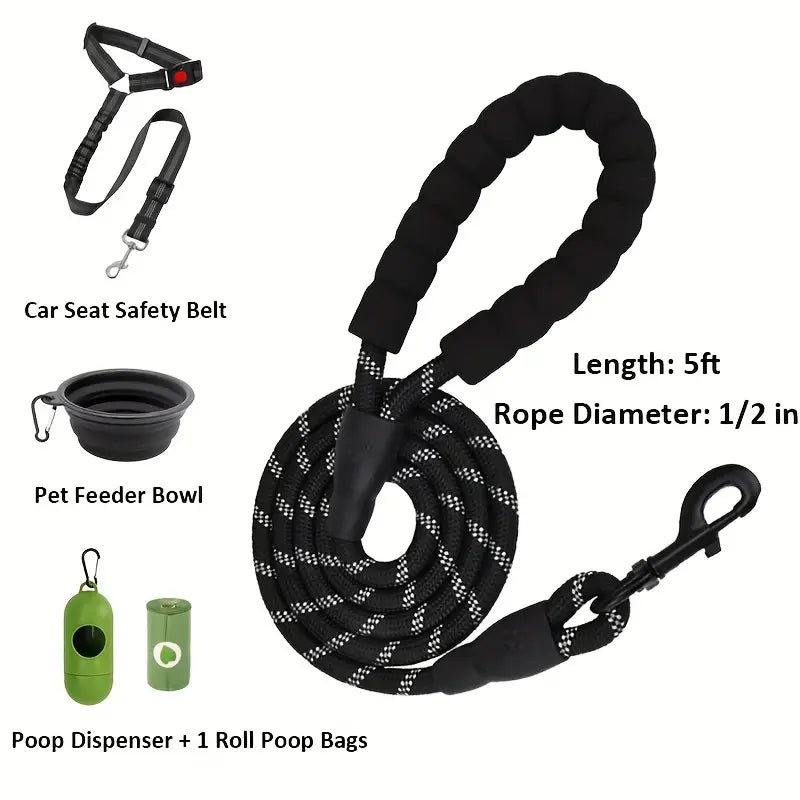 6-in-1 No-Pull Reflective Dog Harness & Leash Set