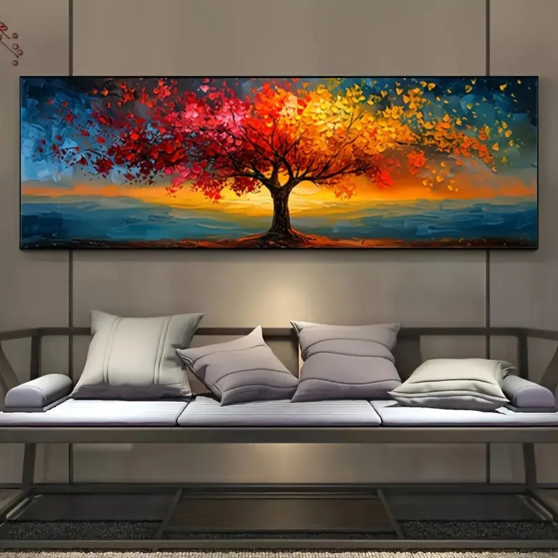 Tree of Life Abstract Wall Art – Geometric Canvas Print for Living Room, Bedroom, or Office Decor