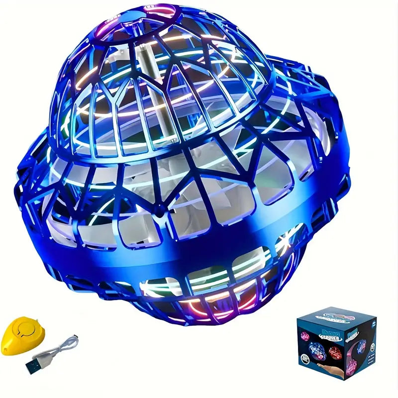 2025 Flying UFO Ball Toy – Hand-Controlled Hover Drone with LED Lights