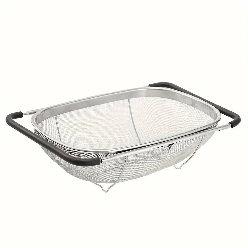 Expandable Stainless Steel Filter with Fine Mesh & Drain Basket | Kitchen Essentials for Vegetables & Fruits