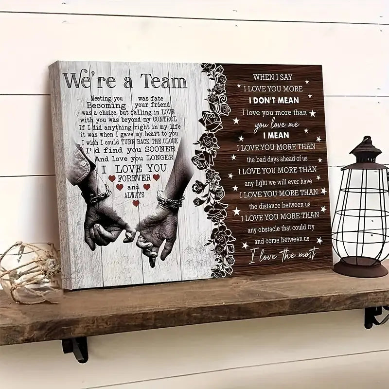 Personalized Couple Canvas – “Meeting You Was Fate” Romantic Wall Art with Wooden Frame