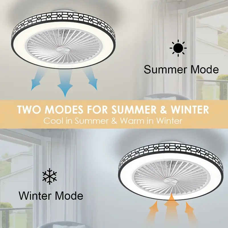 20" Bladeless Ceiling Fan with LED Light & Dimmable Settings