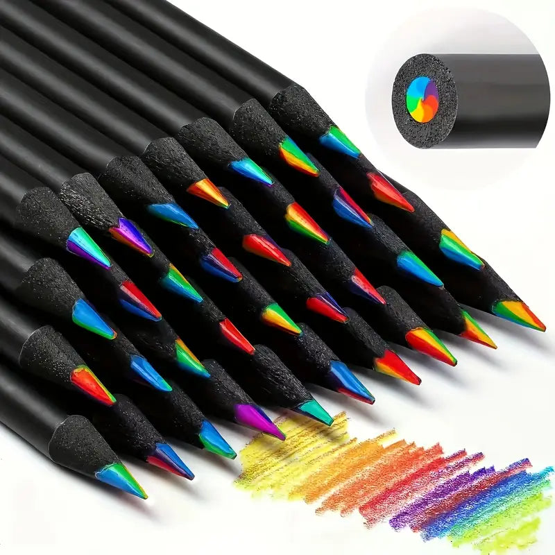 10pcs Rainbow Gradient Magic Pens – Kawaii Writing & Art Supplies