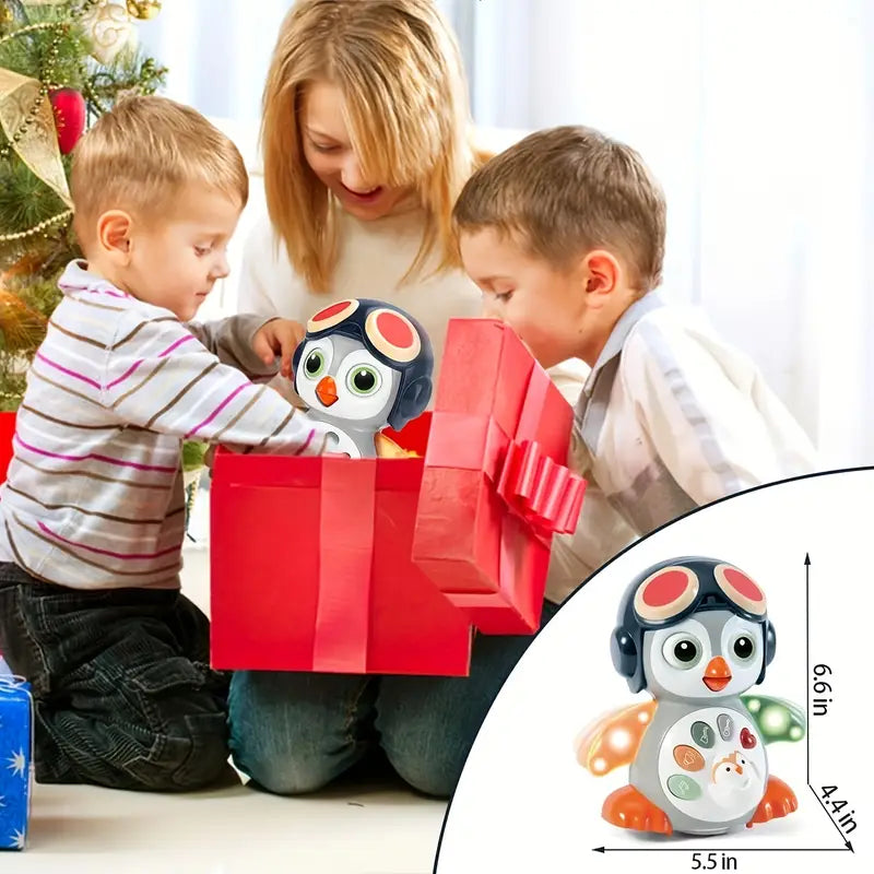 Crawling Penguin Baby Musical Toy – Light-Up Tummy Time Toy with Music & Movement | Dancing Toy for 6+ Months | Easter Basket Stuffer for Babies