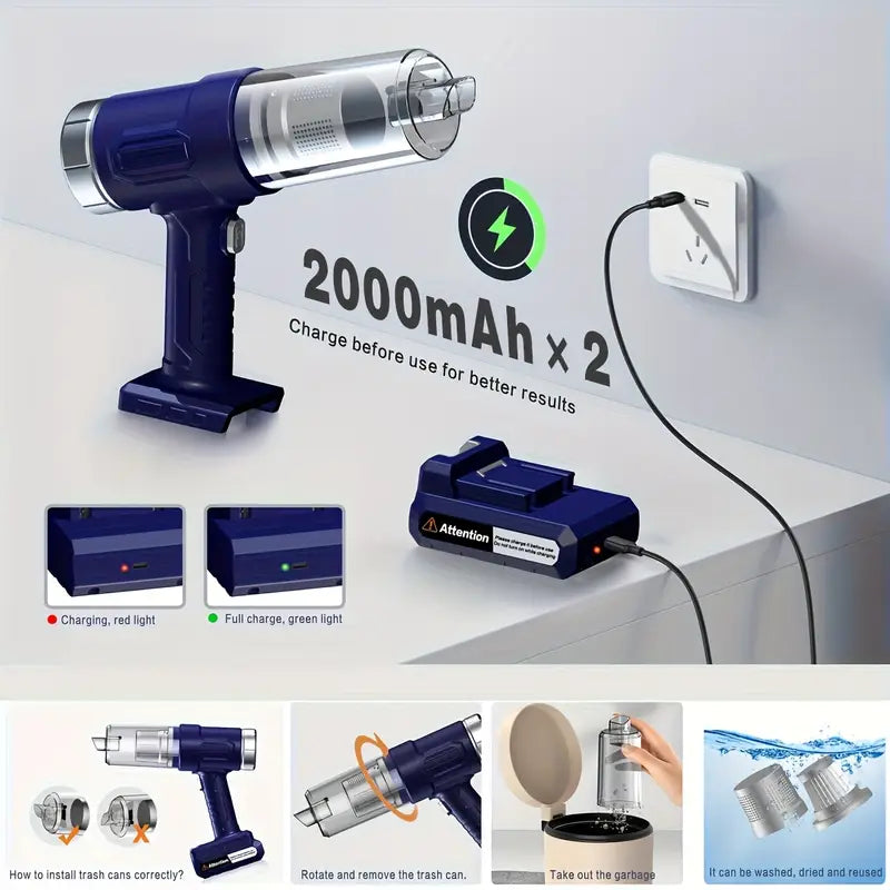 2025 Wireless Handheld Car Vacuum Cleaner – Strong Suction