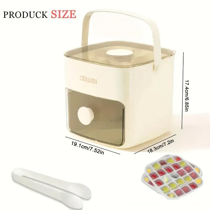 Large Capacity 48 Ice Cube Maker | Double Layer Mold Tray with Easy Button Lid