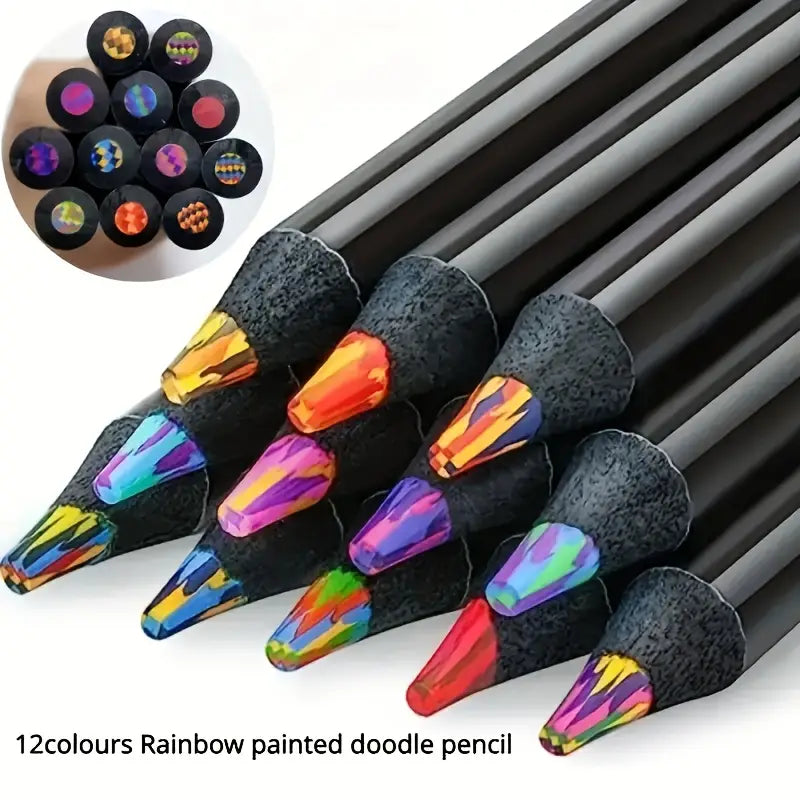 10pcs Rainbow Gradient Magic Pens – Kawaii Writing & Art Supplies