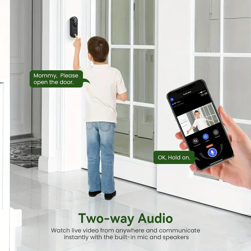 1080P Smart Wireless Video Doorbell with AI Night Vision