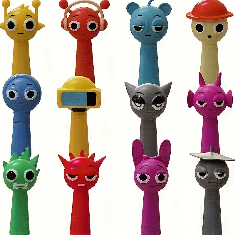 12pcs Cute Cartoon Mini Figures Set – Fun Desk Decor & Party Gift Toys