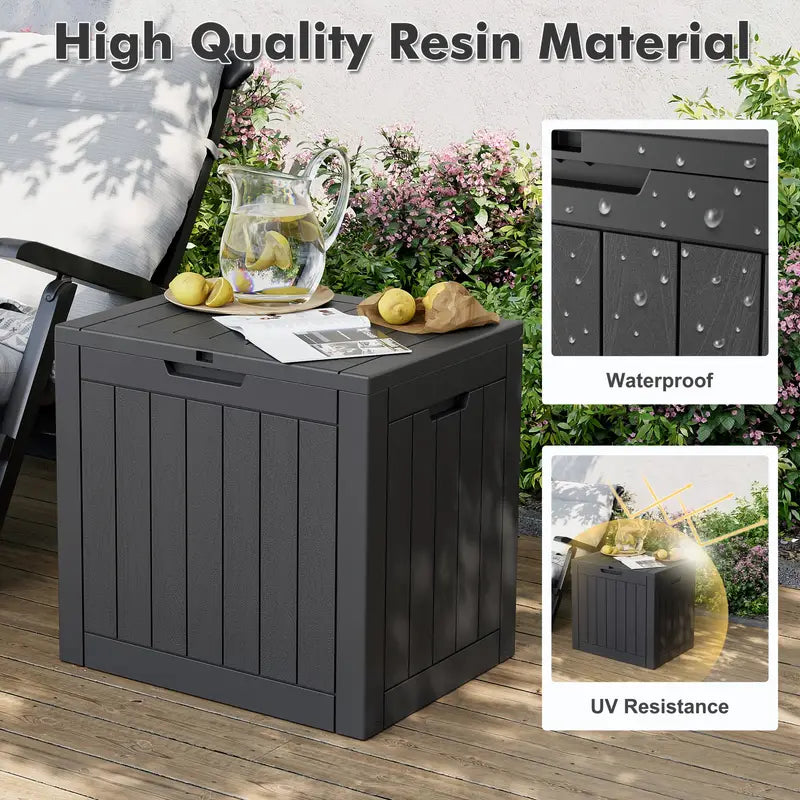 35 Gallon Waterproof Outdoor Deck Storage Box with Lock