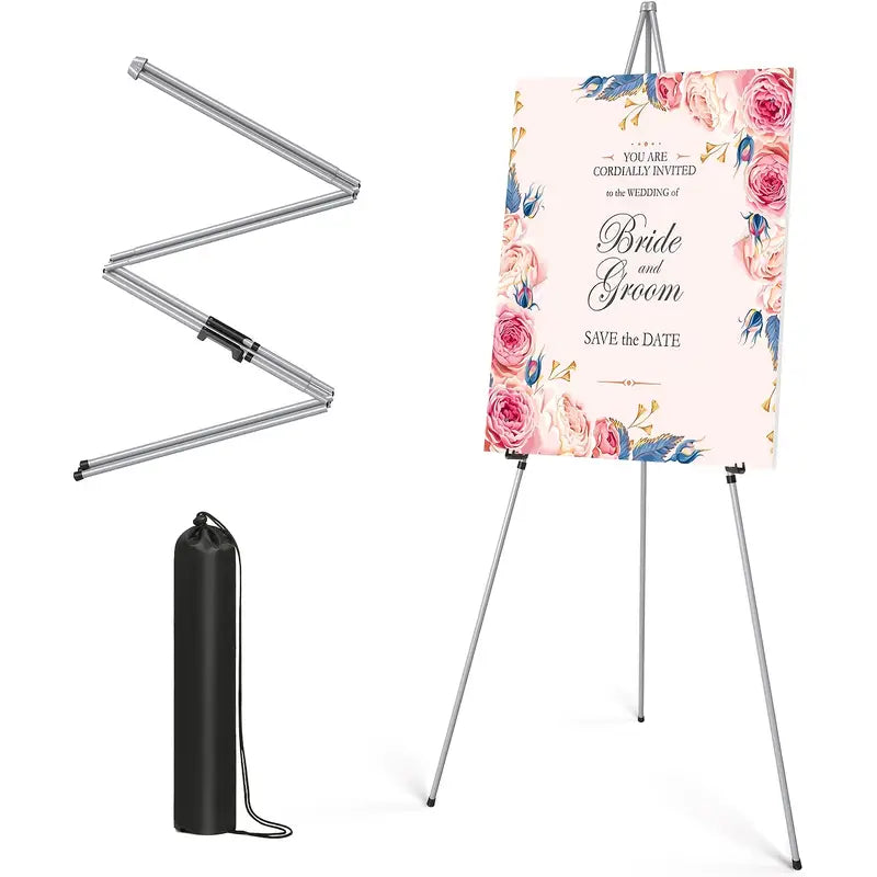 Portable Folding Art Display Easel Stand – 63" Adjustable Metal Tripod
