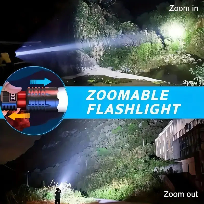 2-Pack Rechargeable LED Flashlights with COB & Zoom