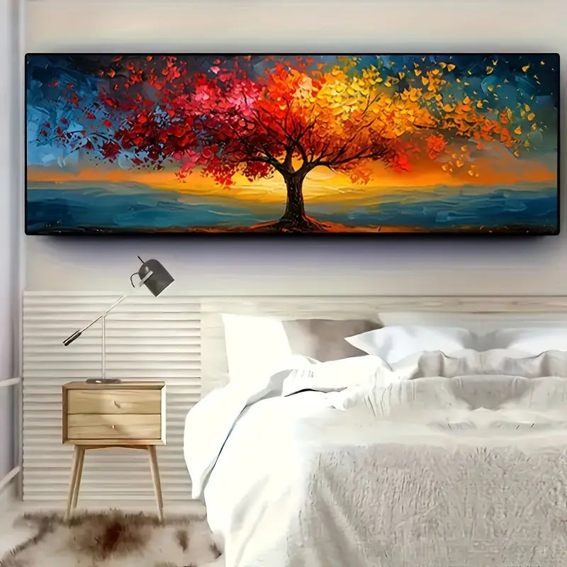 Tree of Life Abstract Wall Art – Geometric Canvas Print for Living Room, Bedroom, or Office Decor