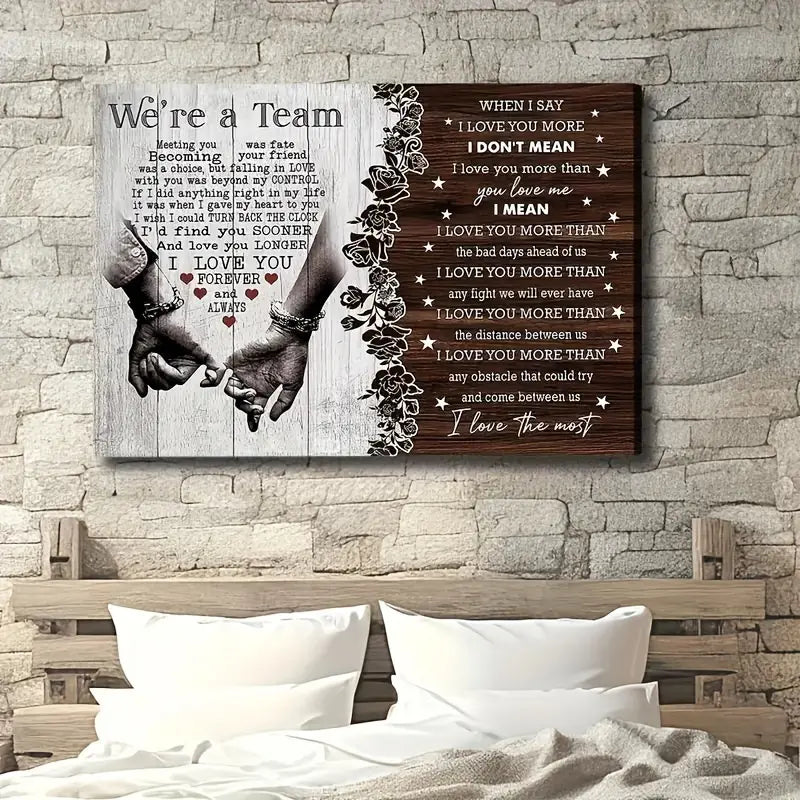 Personalized Couple Canvas – “Meeting You Was Fate” Romantic Wall Art with Wooden Frame