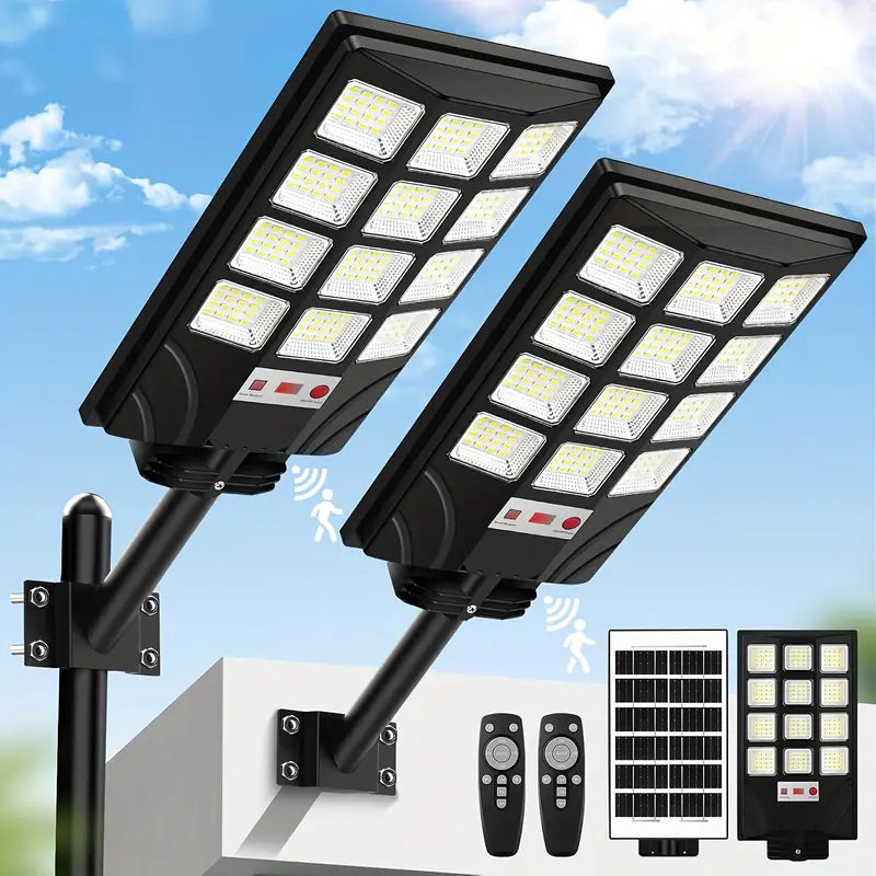 4/2 Pack Solar Street Lights with Motion Sensor & Remote