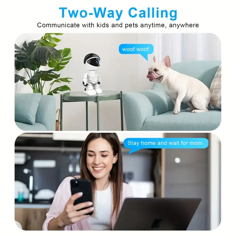3MP HD Smart Robot Camera with 360° Night Vision & Audio