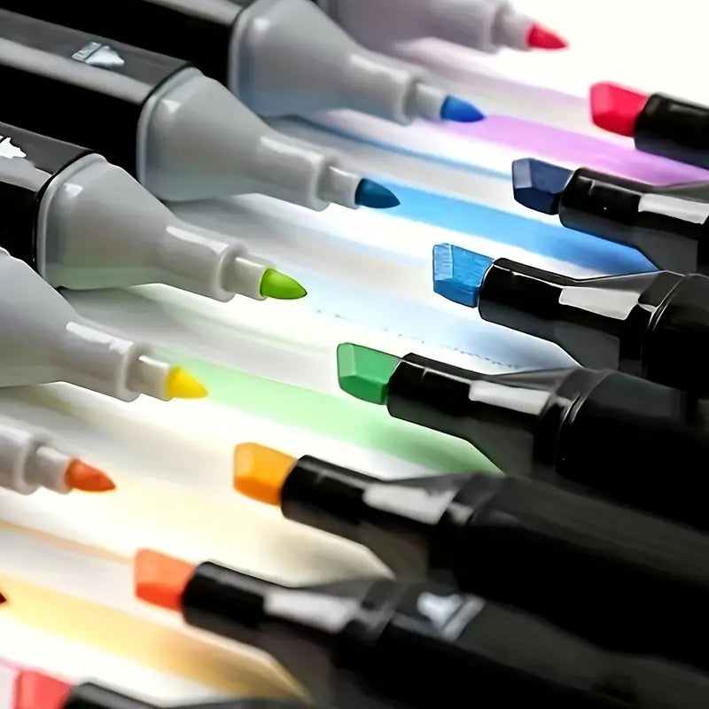 Double-Ended Art Drawing Pen Set with Cloth Bag – Professional Stationery Gift