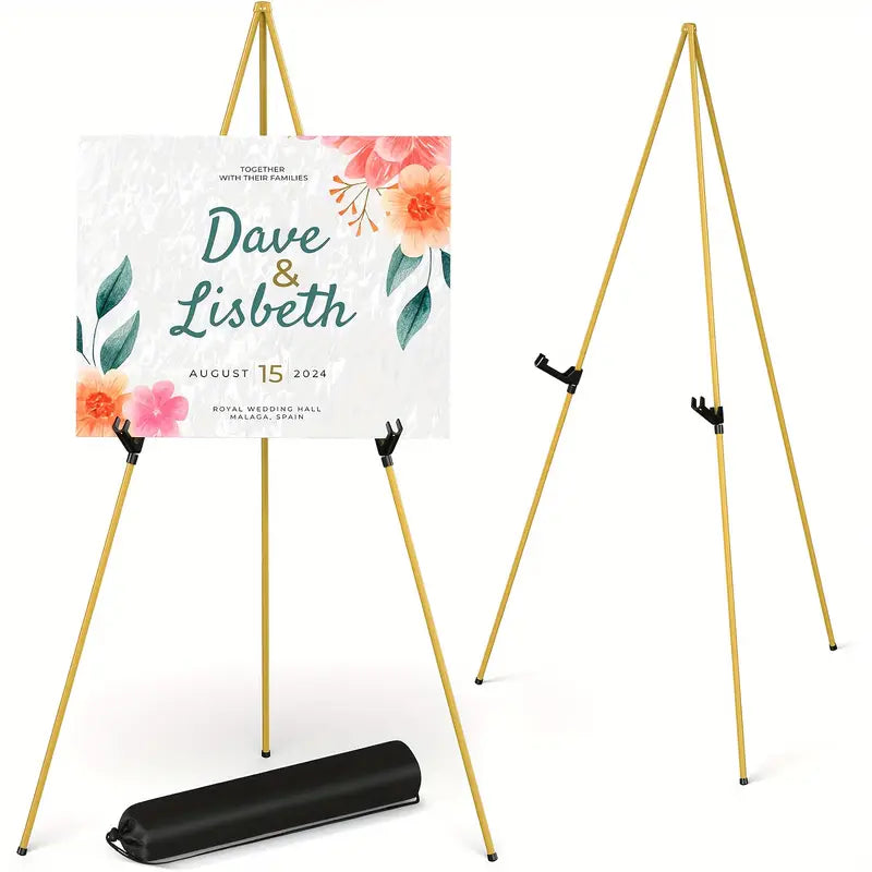 Portable Folding Art Display Easel Stand – 63" Adjustable Metal Tripod