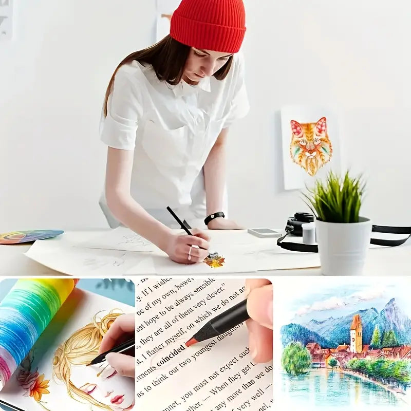 10pcs Rainbow Gradient Magic Pens – Kawaii Writing & Art Supplies