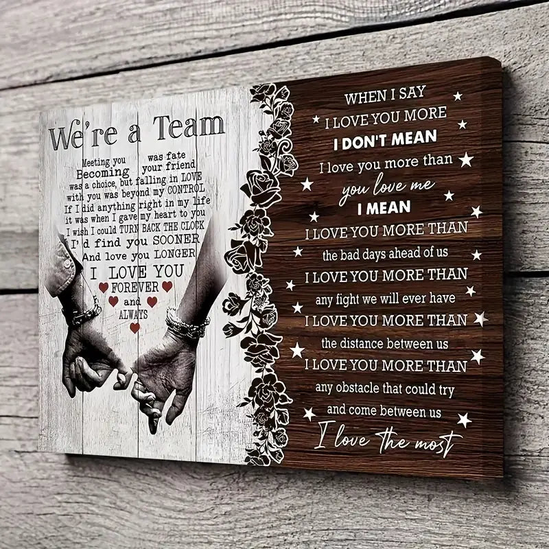 Personalized Couple Canvas – “Meeting You Was Fate” Romantic Wall Art with Wooden Frame