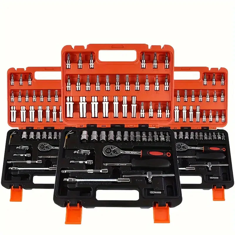 46pcs Ratchet Tool Kit with Wrenches & Sockets Set