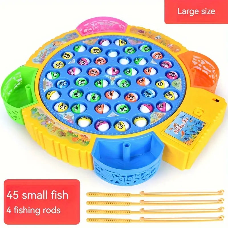 Electric Spinning Music Fishing Disc Toy – Interactive Fun for Kids
