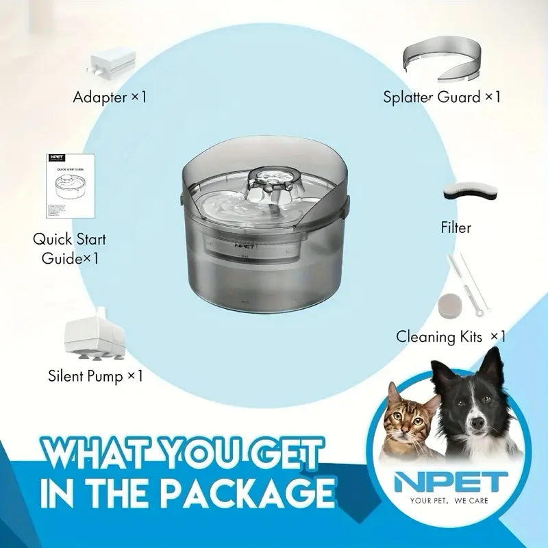2 Gallon Automatic Dog Water Fountain with Guard