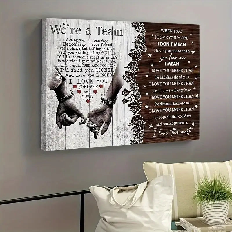 Personalized Couple Canvas – “Meeting You Was Fate” Romantic Wall Art with Wooden Frame