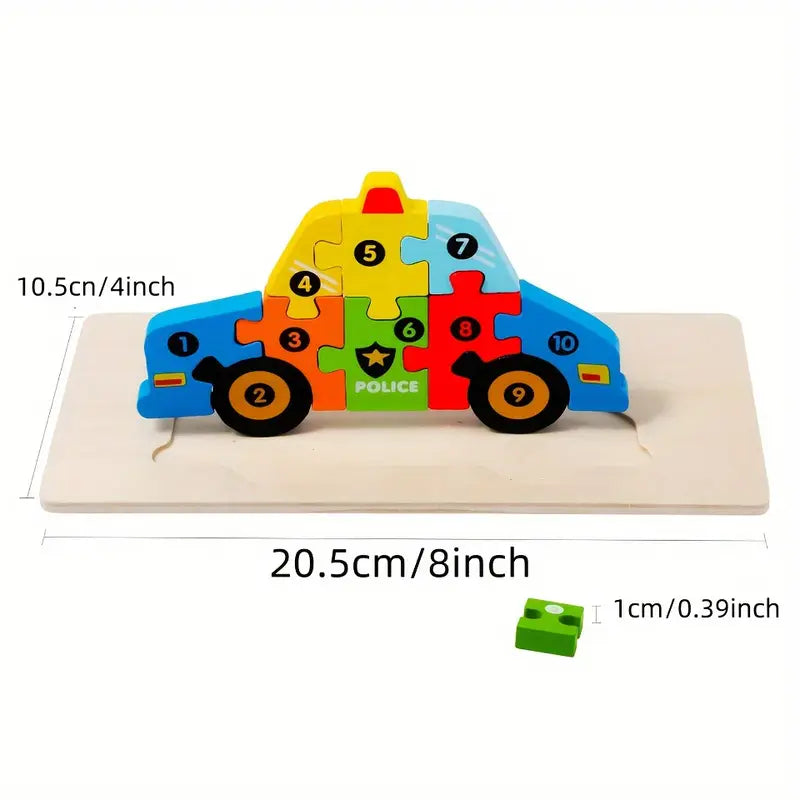 Wooden Animal Puzzles for Kids – 3D Dinosaur Educational Toy for 3-Year-Olds | Montessori Learning Toy