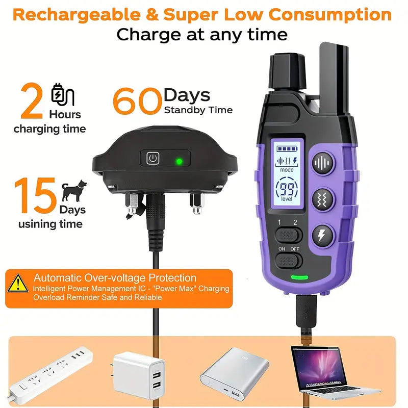 3300Ft Remote Dog Training Collar – Shock, Vibrate, Beep