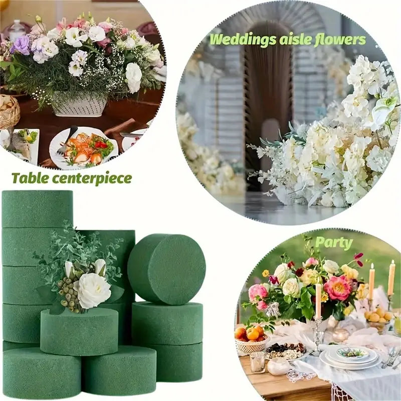 20pcs Round Floral Foam Pads – Durable 3.2 Inch Plastic for Flower Arrangements