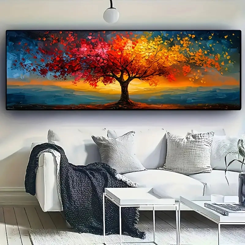 Tree of Life Abstract Wall Art – Geometric Canvas Print for Living Room, Bedroom, or Office Decor