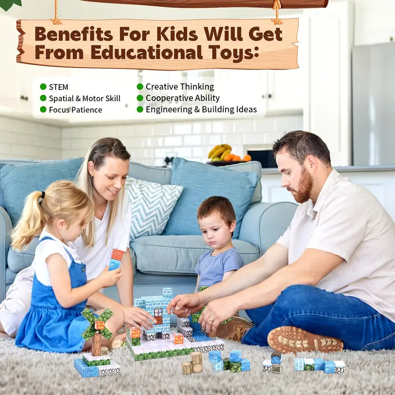 100pcs Magnetic Building Blocks – Creative Architectural Magnet Toy Kit