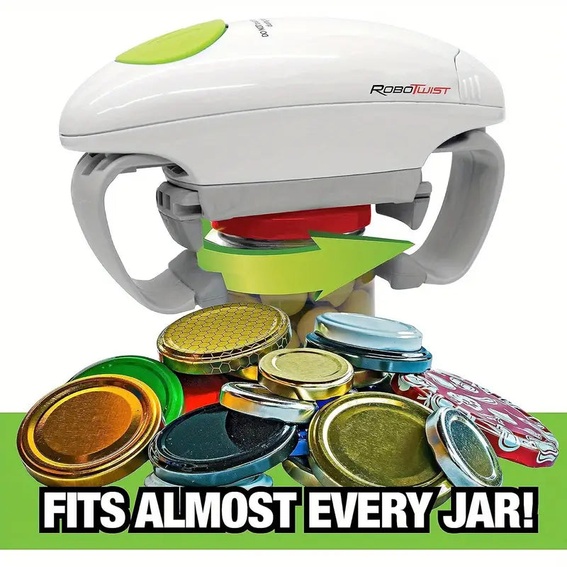 Electric Jar Opener for Seniors & Arthritic Hands | One-Touch Auto-Off | High Torque, Battery-Powered, Ergonomic Design