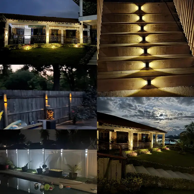 4 Pack Solar Wall Lights with 6 LEDs – Waterproof & Durable