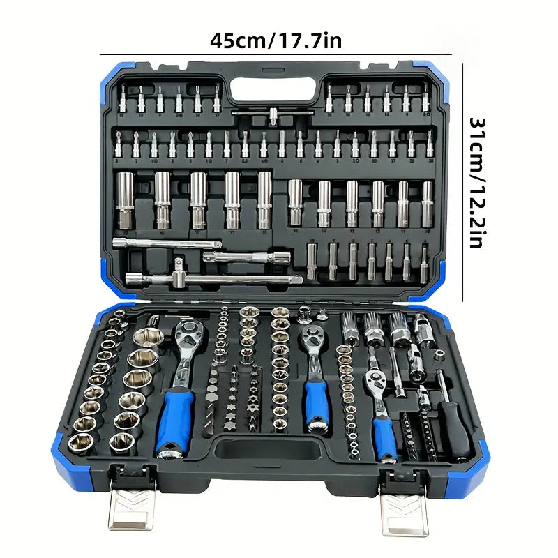 46pcs Ratchet Tool Kit with Wrenches & Sockets Set