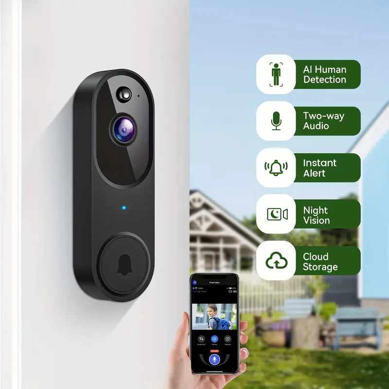 1080P Smart Wireless Video Doorbell with AI Night Vision