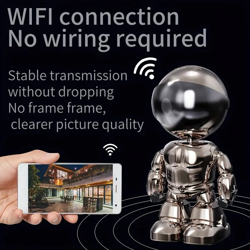 3MP HD Smart Robot Camera with 360° Night Vision & Audio