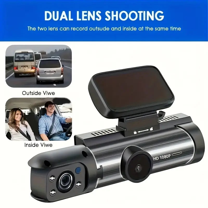 YISENCE 1080P Dual Dash Cam with Night Vision & 32GB Card